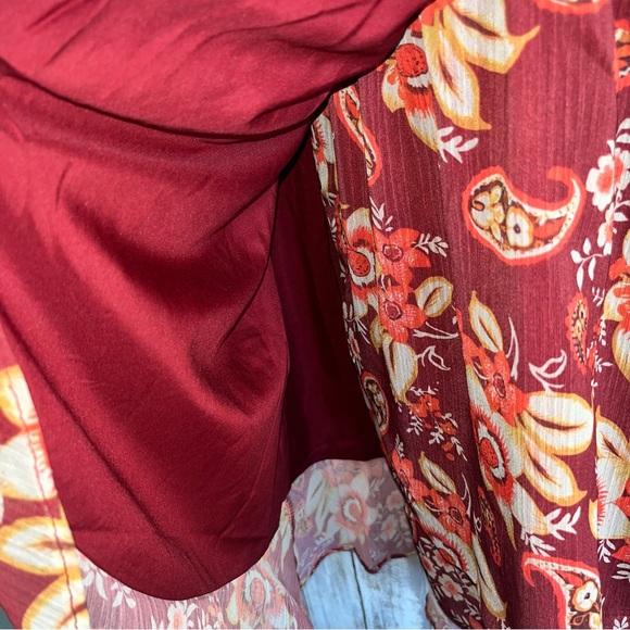 Vici Red Honey Crisp Tie Waist Floral Dress - Picture 7 of 8